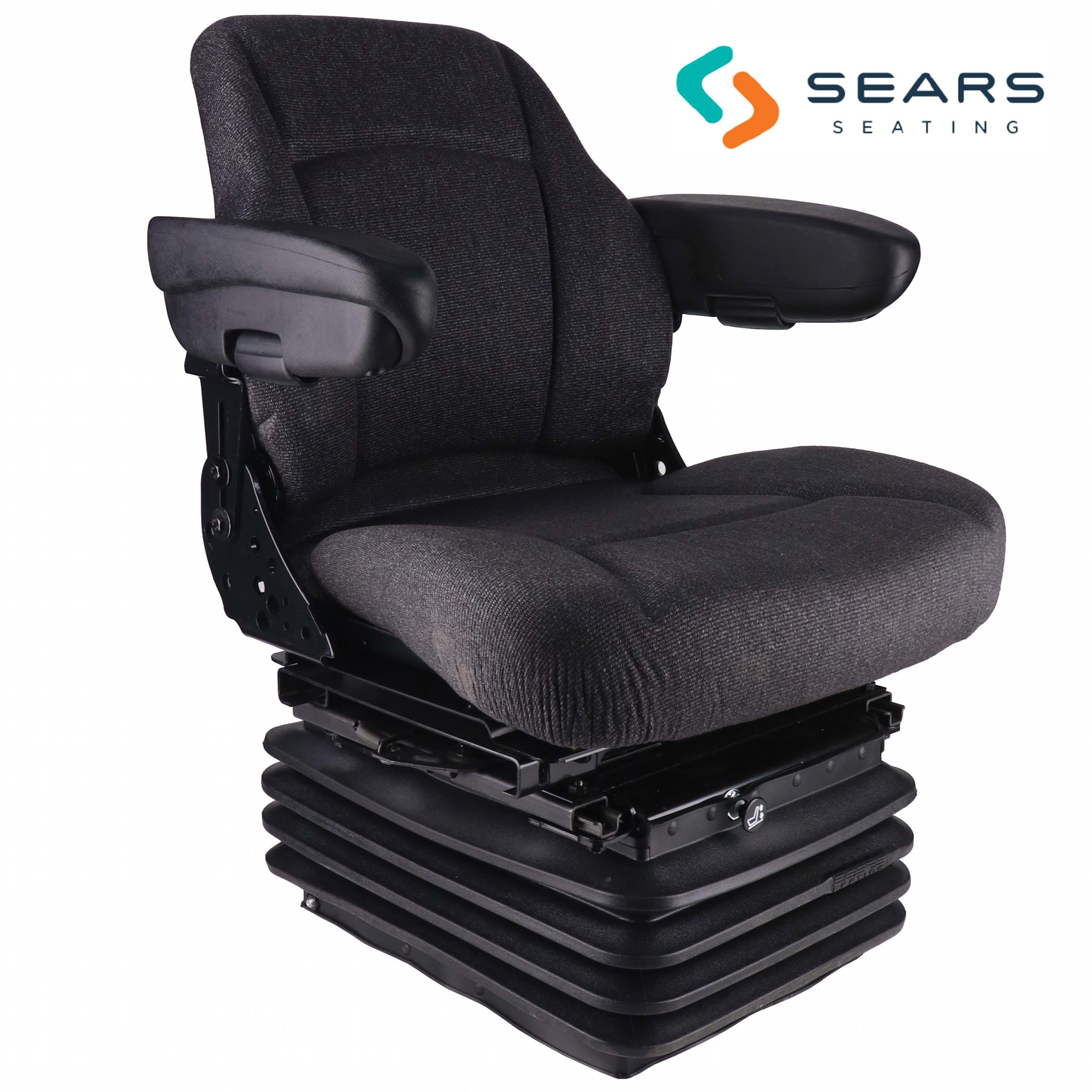 Sears Mid Back Seat, Gray Fabric w/ Air Suspension, Fore/Aft &amp; Lateral Isolators